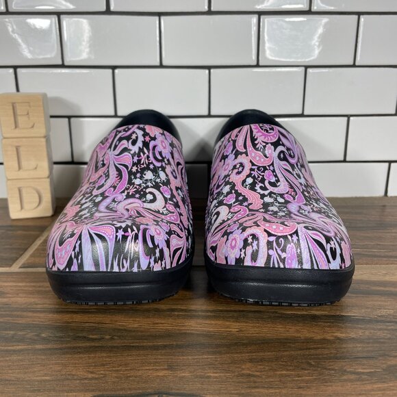 CROCS Neria Pro ll Womens 7 Shoes Multicolor Paisley Floral Graphic Work Clogs - Picture 2 of 14